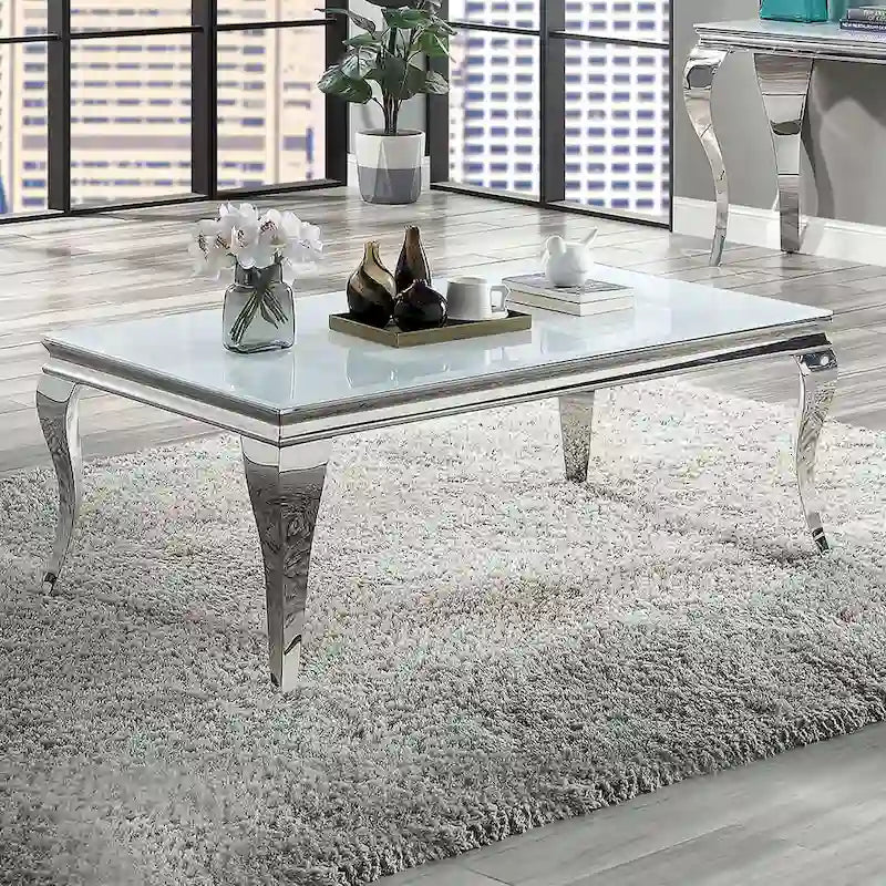 Ensemble de deux tables basses contemporaines en verre Kiermeyer de Furniture of America