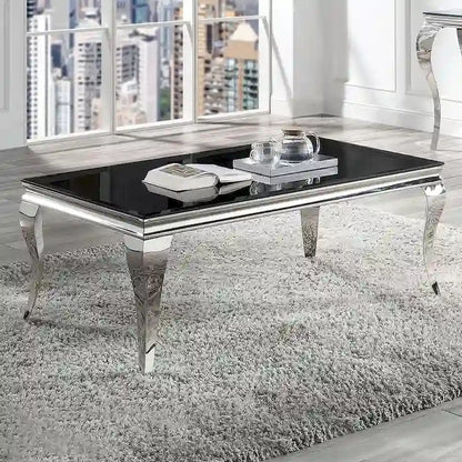 Ensemble de deux tables basses contemporaines en verre Kiermeyer de Furniture of America