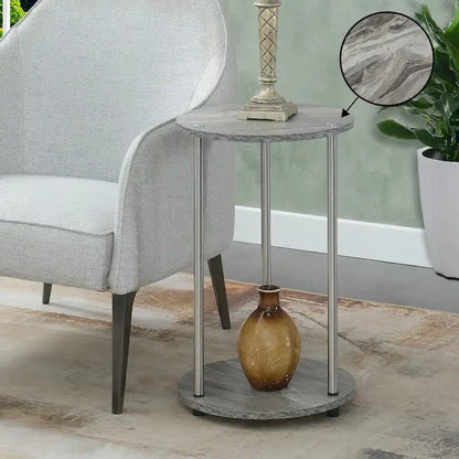 Table d'appoint ronde à 2 niveaux sans outils Designs2Go de Convenience Concepts