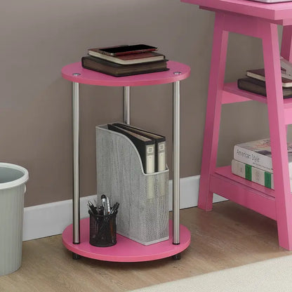 Table d'appoint ronde à 2 niveaux sans outils Designs2Go de Convenience Concepts