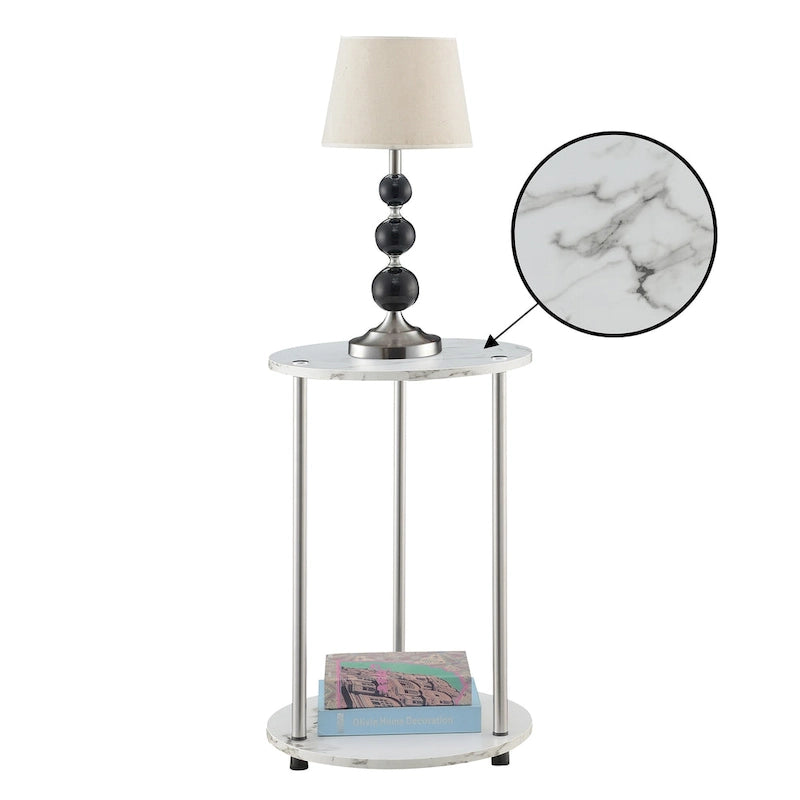 Table d'appoint ronde à 2 niveaux sans outils Designs2Go de Convenience Concepts