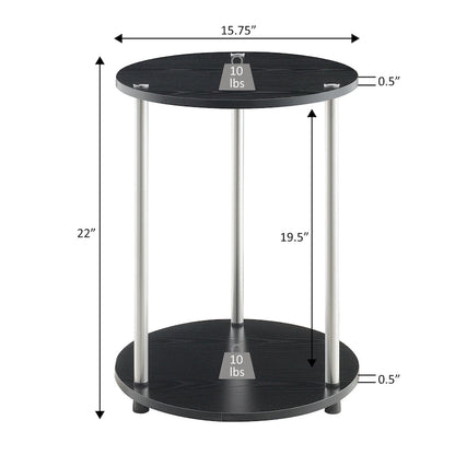 Table d'appoint ronde à 2 niveaux sans outils Designs2Go de Convenience Concepts