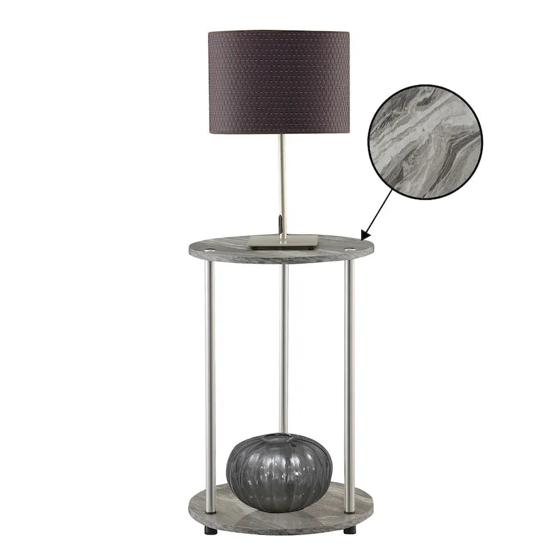 Table d'appoint ronde à 2 niveaux sans outils Designs2Go de Convenience Concepts