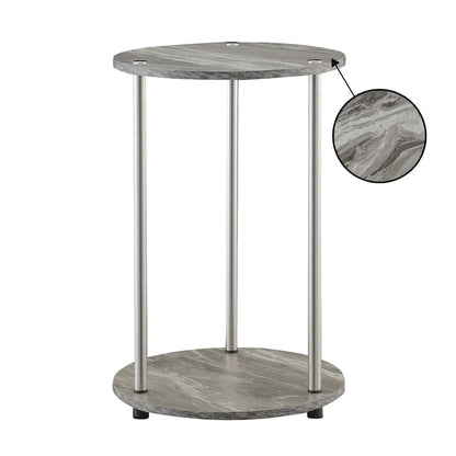 Table d'appoint ronde à 2 niveaux sans outils Designs2Go de Convenience Concepts