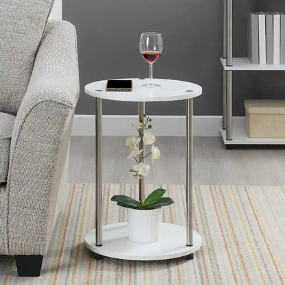 Table d'appoint ronde à 2 niveaux sans outils Designs2Go de Convenience Concepts