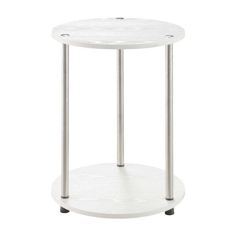 Table d'appoint ronde à 2 niveaux sans outils Designs2Go de Convenience Concepts
