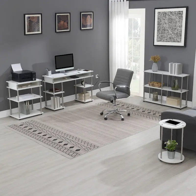 Table d'appoint ronde à 2 niveaux sans outils Designs2Go de Convenience Concepts