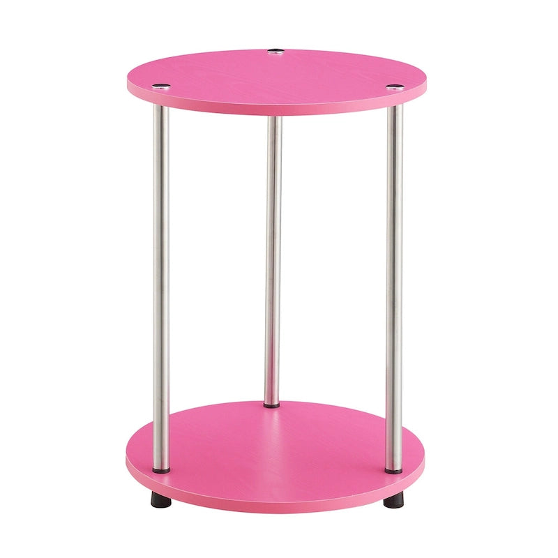 Table d'appoint ronde à 2 niveaux sans outils Designs2Go de Convenience Concepts