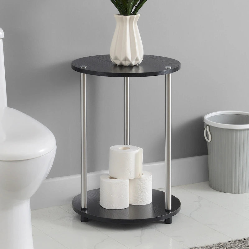 Table d'appoint ronde à 2 niveaux sans outils Designs2Go de Convenience Concepts