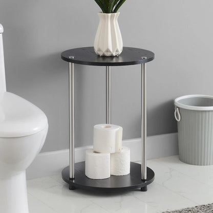 Table d'appoint ronde à 2 niveaux sans outils Designs2Go de Convenience Concepts