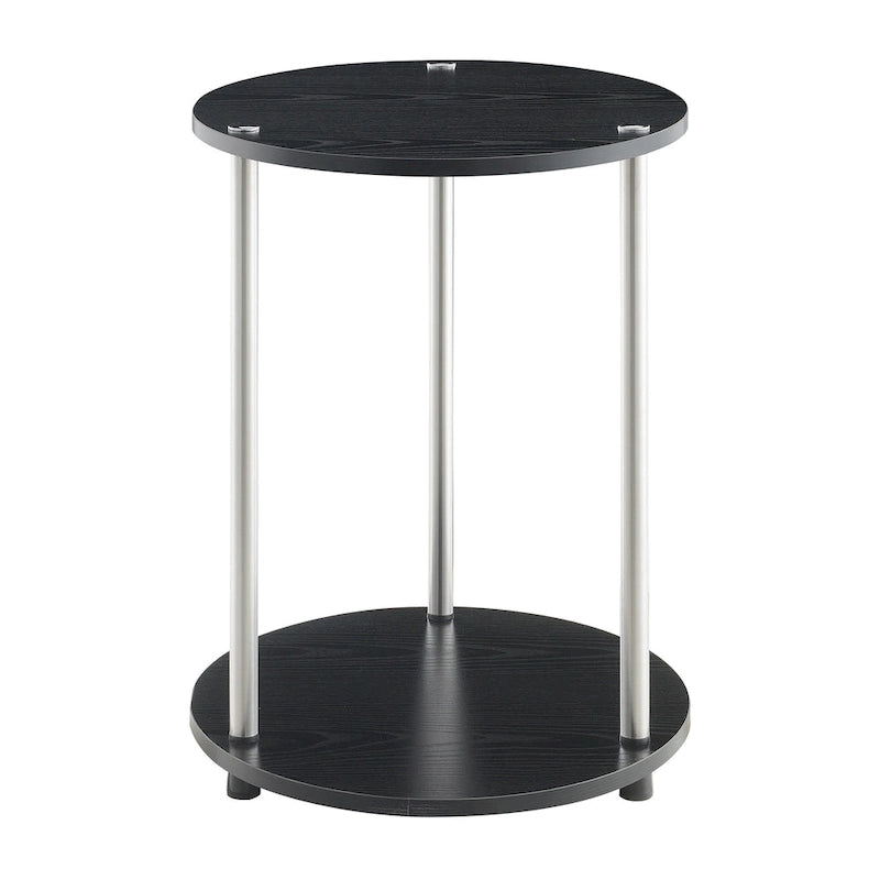 Table d'appoint ronde à 2 niveaux sans outils Designs2Go de Convenience Concepts