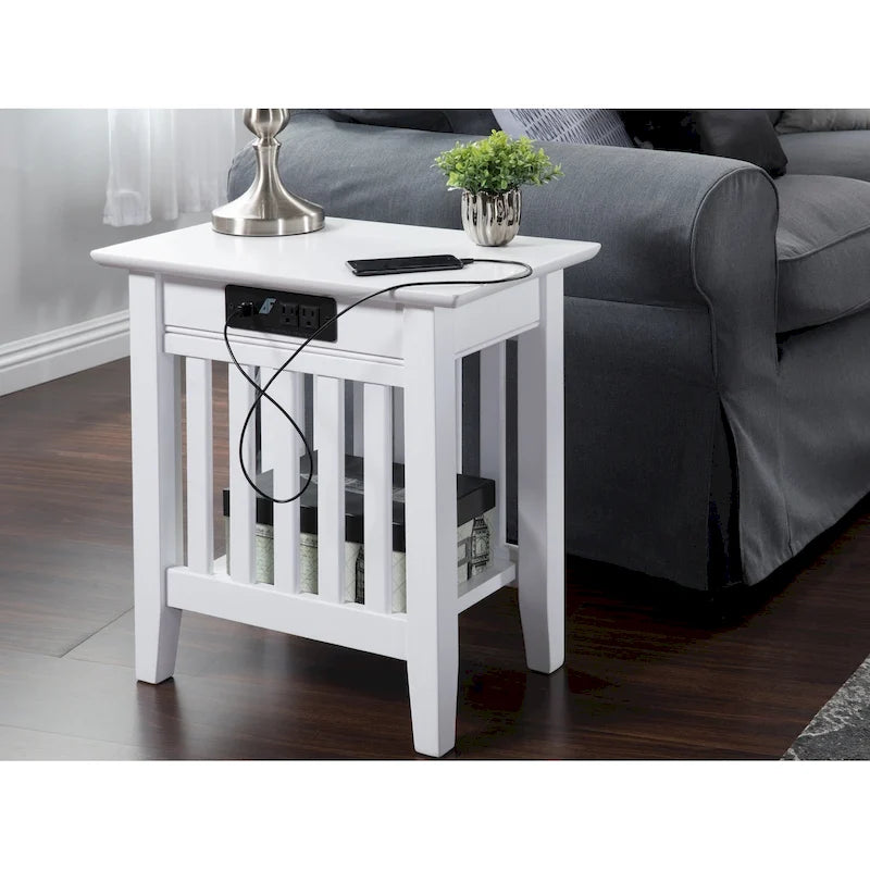 Ensemble de 2 tables d'appoint AFI Mission avec chargeur intégré