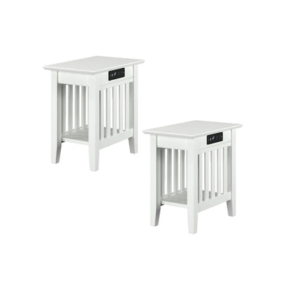 Ensemble de 2 tables d'appoint AFI Mission avec chargeur intégré