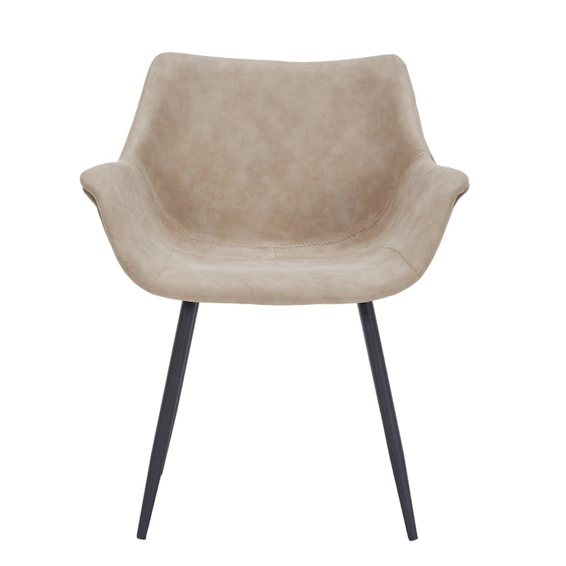 Ensemble de 4 chaises de salle à manger Markley en cuir avec pieds en fer, fauteuil d'appoint moderne