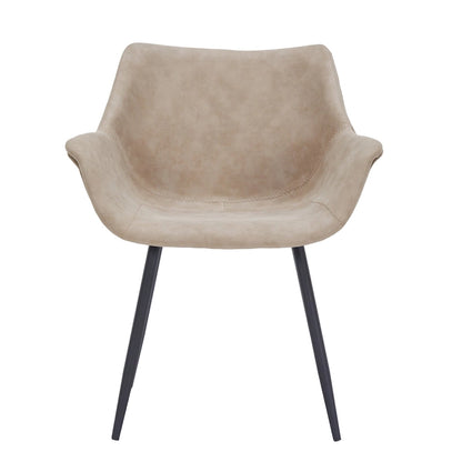 Ensemble de 4 chaises de salle à manger Markley en cuir avec pieds en fer, fauteuil d'appoint moderne