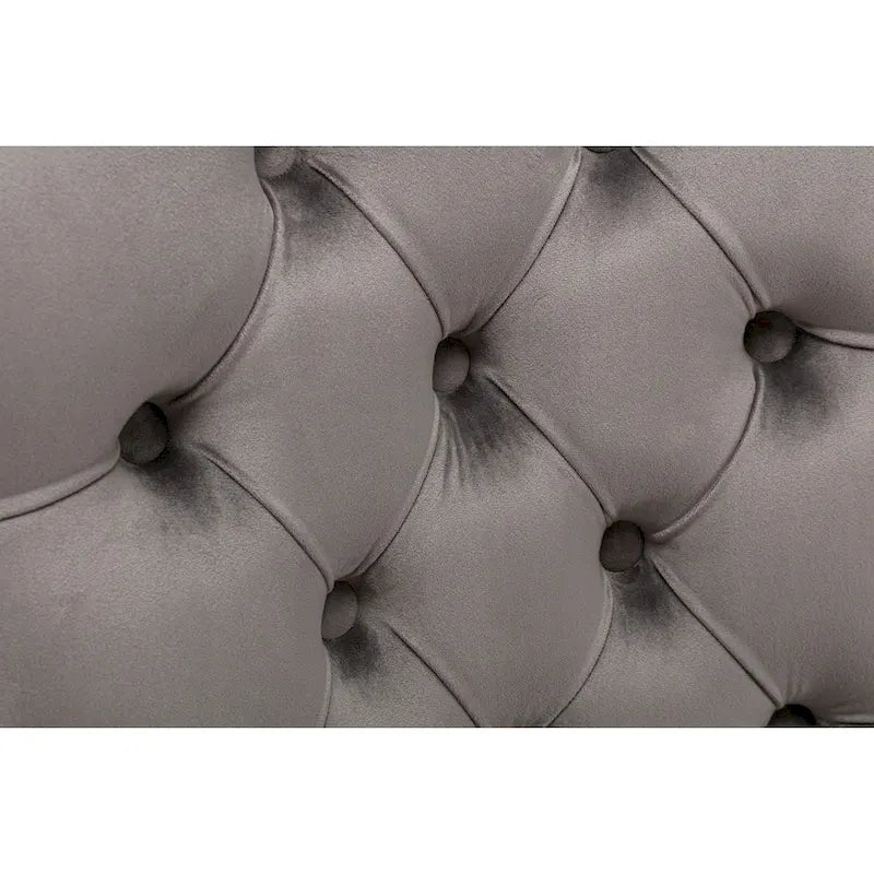 Ensemble moderne de 2 chaises de salle à manger capitonnées en velours, pieds en bois et garniture cloutée