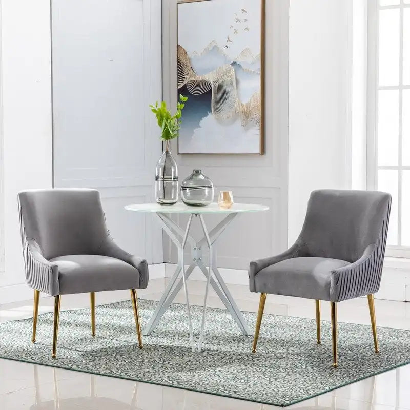 Ensemble de 2 chaises de salle à manger d'appoint SEYNAR en velours style milieu du siècle avec poignée arrière