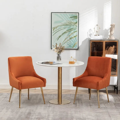 Ensemble de 2 chaises de salle à manger d'appoint SEYNAR en velours style milieu du siècle avec poignée arrière