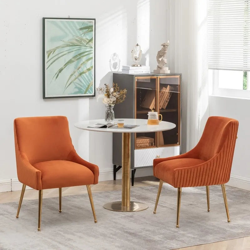 Ensemble de 2 chaises de salle à manger d'appoint SEYNAR en velours style milieu du siècle avec poignée arrière
