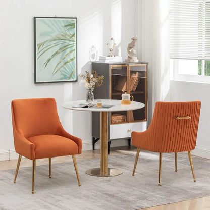 Ensemble de 2 chaises de salle à manger d'appoint SEYNAR en velours style milieu du siècle avec poignée arrière