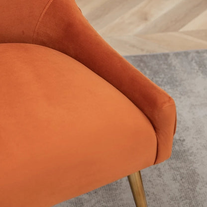 Ensemble de 2 chaises de salle à manger d'appoint SEYNAR en velours style milieu du siècle avec poignée arrière