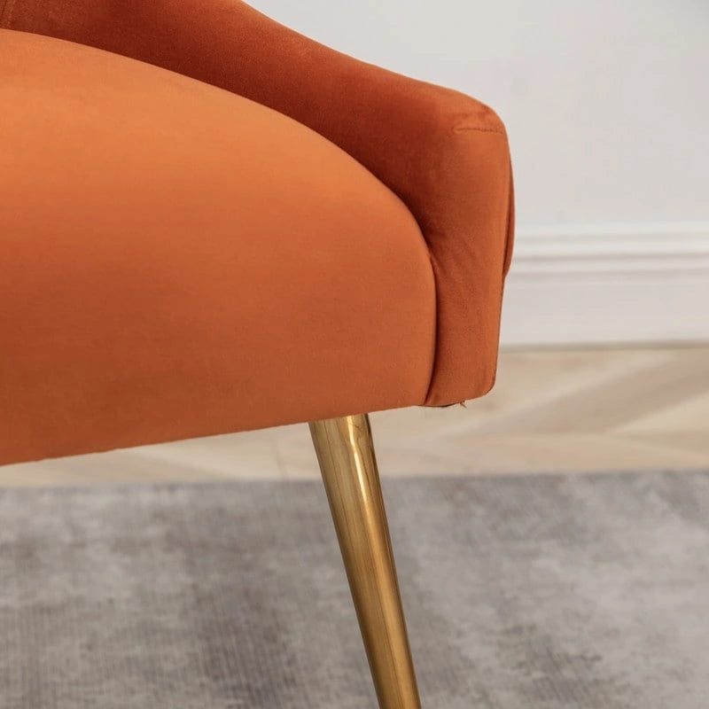 Ensemble de 2 chaises de salle à manger d'appoint SEYNAR en velours style milieu du siècle avec poignée arrière