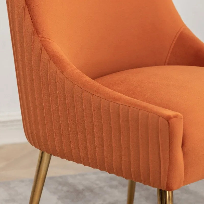 Ensemble de 2 chaises de salle à manger d'appoint SEYNAR en velours style milieu du siècle avec poignée arrière