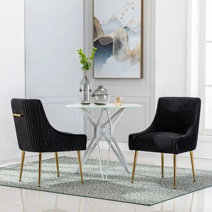 Ensemble de 2 chaises de salle à manger d'appoint SEYNAR en velours style milieu du siècle avec poignée arrière