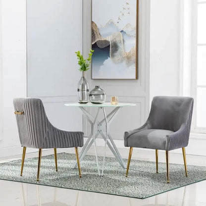 Ensemble de 2 chaises de salle à manger d'appoint SEYNAR en velours style milieu du siècle avec poignée arrière