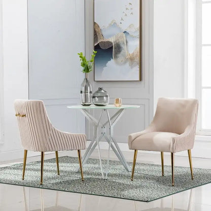 Ensemble de 2 chaises de salle à manger d'appoint SEYNAR en velours style milieu du siècle avec poignée arrière