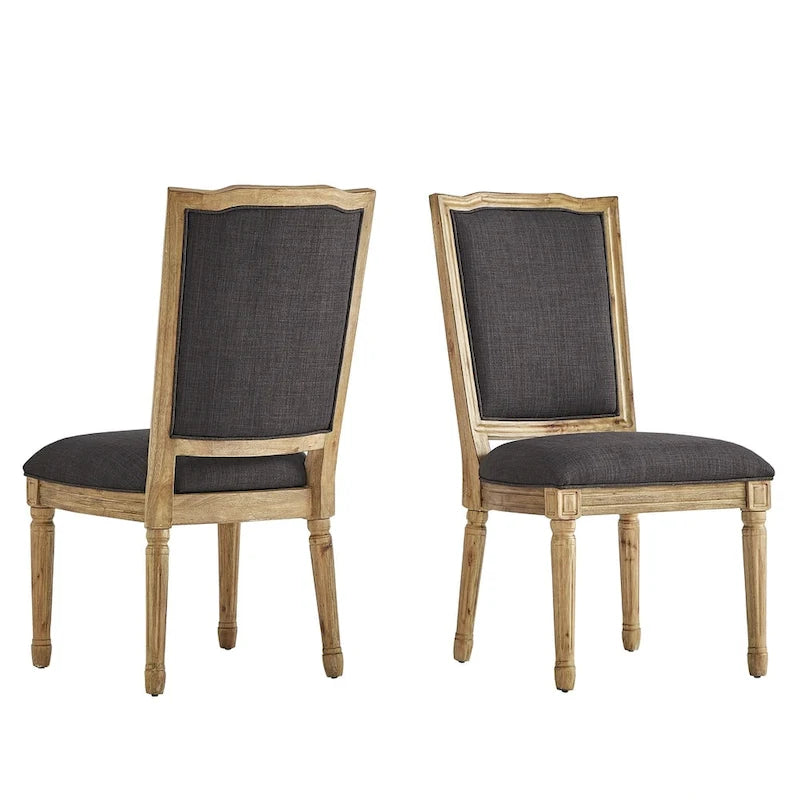 Chaises de salle à manger en lin orné Deana (ensemble de 2) par iNSPIRE Q Artisan