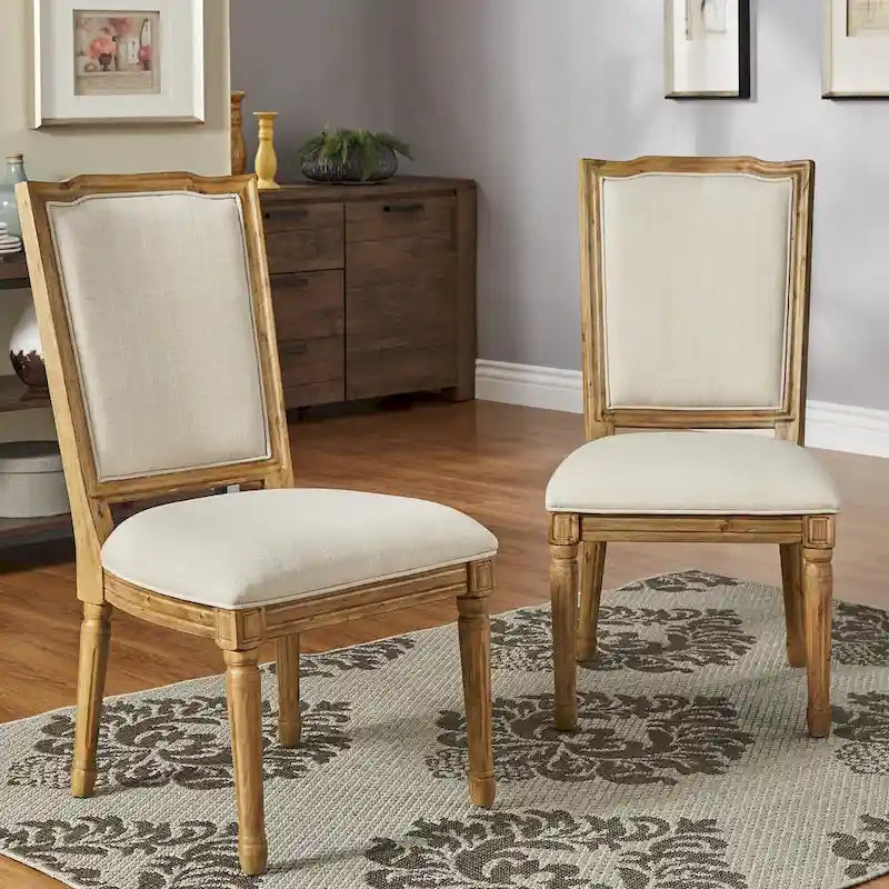 Chaises de salle à manger en lin orné Deana (ensemble de 2) par iNSPIRE Q Artisan