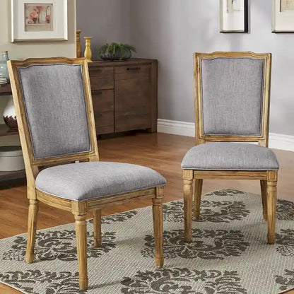 Chaises de salle à manger en lin orné Deana (ensemble de 2) par iNSPIRE Q Artisan