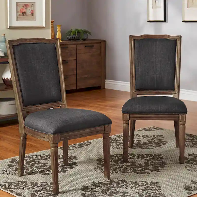 Chaises de salle à manger en lin orné Deana (ensemble de 2) par iNSPIRE Q Artisan