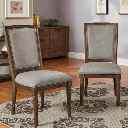 Chaises de salle à manger en lin orné Deana (ensemble de 2) par iNSPIRE Q Artisan