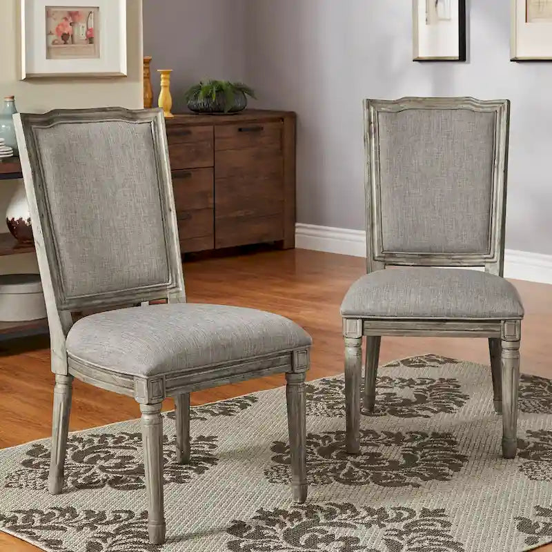 Chaises de salle à manger en lin orné Deana (ensemble de 2) par iNSPIRE Q Artisan