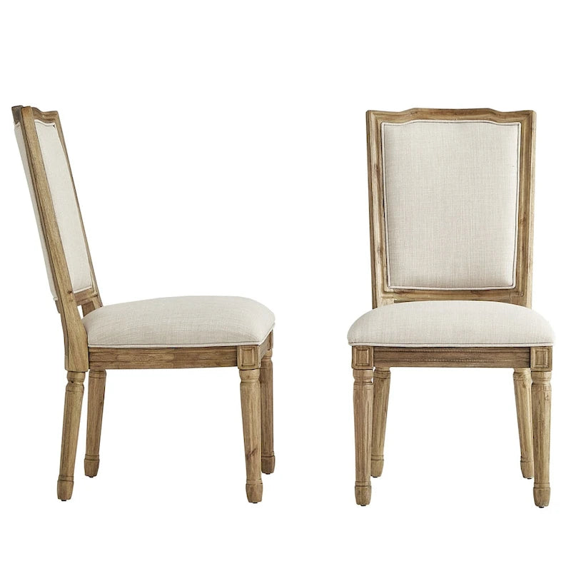 Chaises de salle à manger en lin orné Deana (ensemble de 2) par iNSPIRE Q Artisan