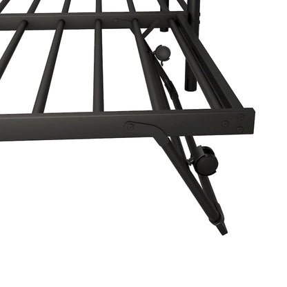 Lit de jour en métal pour une personne avec lit gigogne escamotable