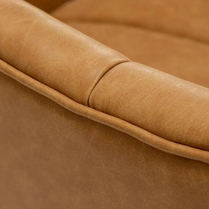 SEYNAR Fauteuil pivotant rond capitonné en cuir PU style Mid-Century (lot de 2)