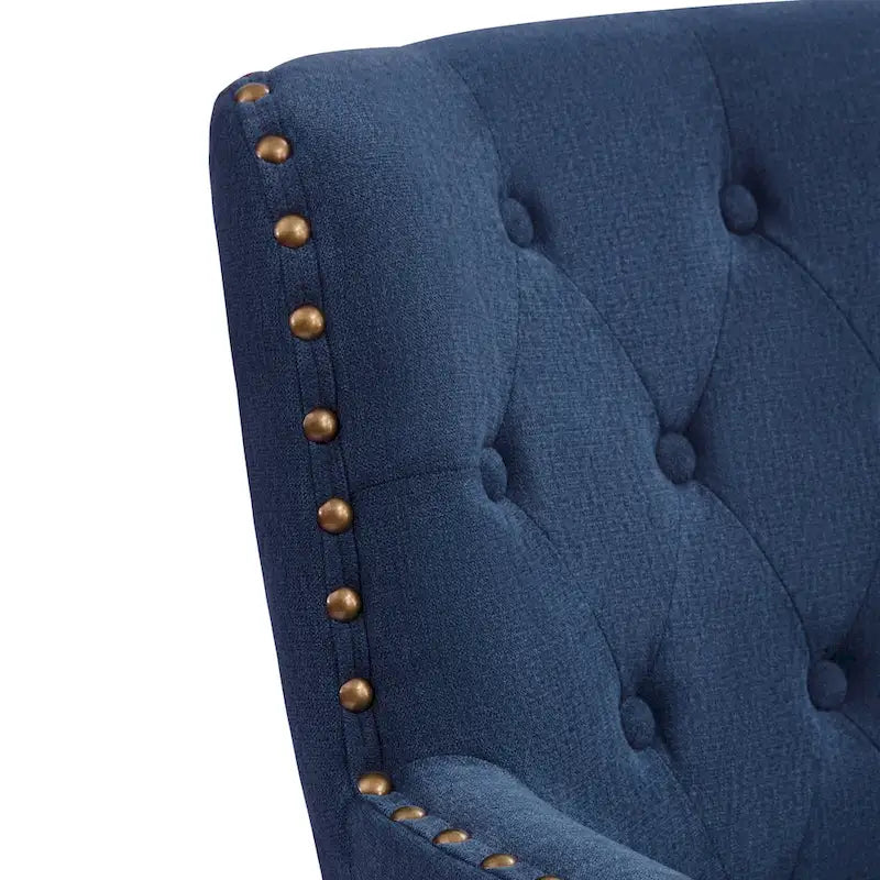 Fauteuil club capitonné avec repose-pieds et coussin