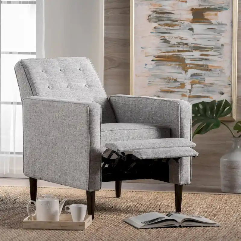 Fauteuil inclinable Mervynn en tissu capitonné, style moderne du milieu du siècle, par Christopher Knight Home