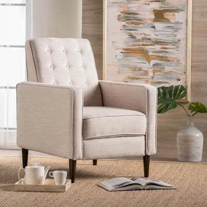 Fauteuil inclinable Mervynn en tissu capitonné, style moderne du milieu du siècle, par Christopher Knight Home