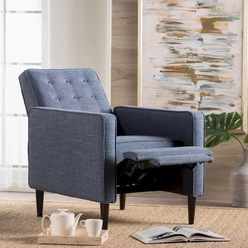 Fauteuil inclinable Mervynn en tissu capitonné, style moderne du milieu du siècle, par Christopher Knight Home