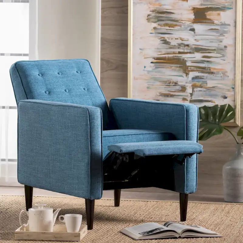 Fauteuil inclinable Mervynn en tissu capitonné, style moderne du milieu du siècle, par Christopher Knight Home