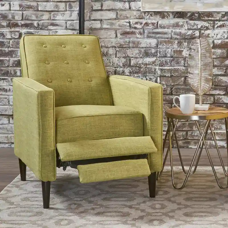 Fauteuil inclinable Mervynn en tissu capitonné, style moderne du milieu du siècle, par Christopher Knight Home