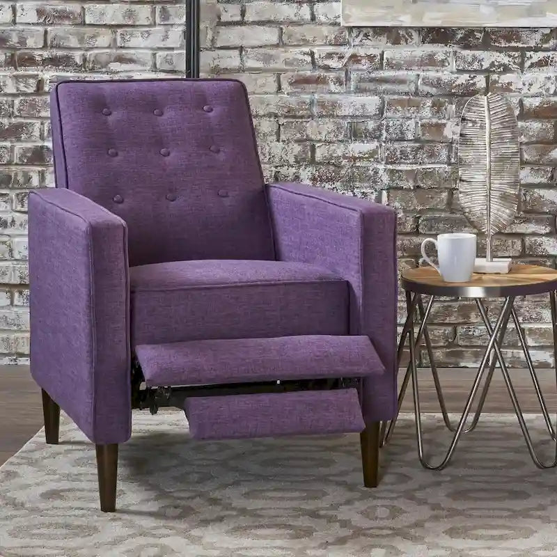 Fauteuil inclinable Mervynn en tissu capitonné, style moderne du milieu du siècle, par Christopher Knight Home