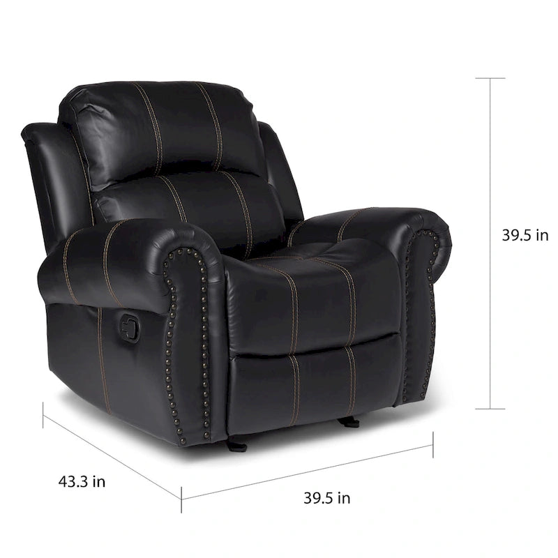 Fauteuil inclinable à bascule Charlie en similicuir par Christopher Knight Home