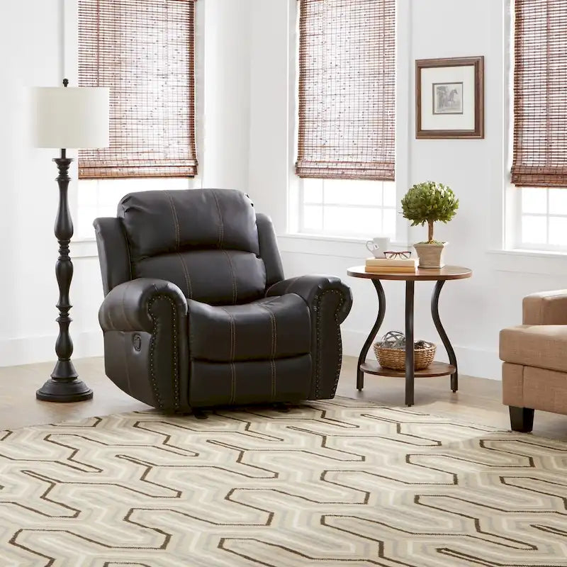 Fauteuil inclinable à bascule Charlie en similicuir par Christopher Knight Home