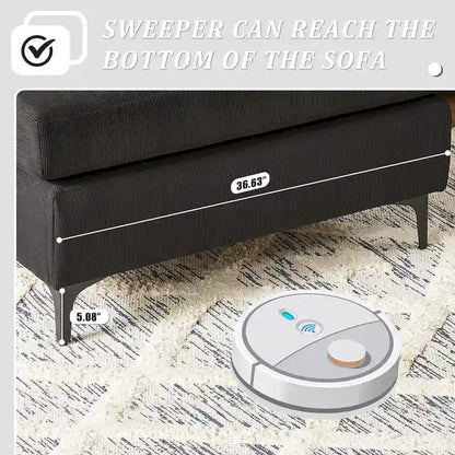 Canapé-lit réversible OVIOS avec coussins moelleux et pieds en métal