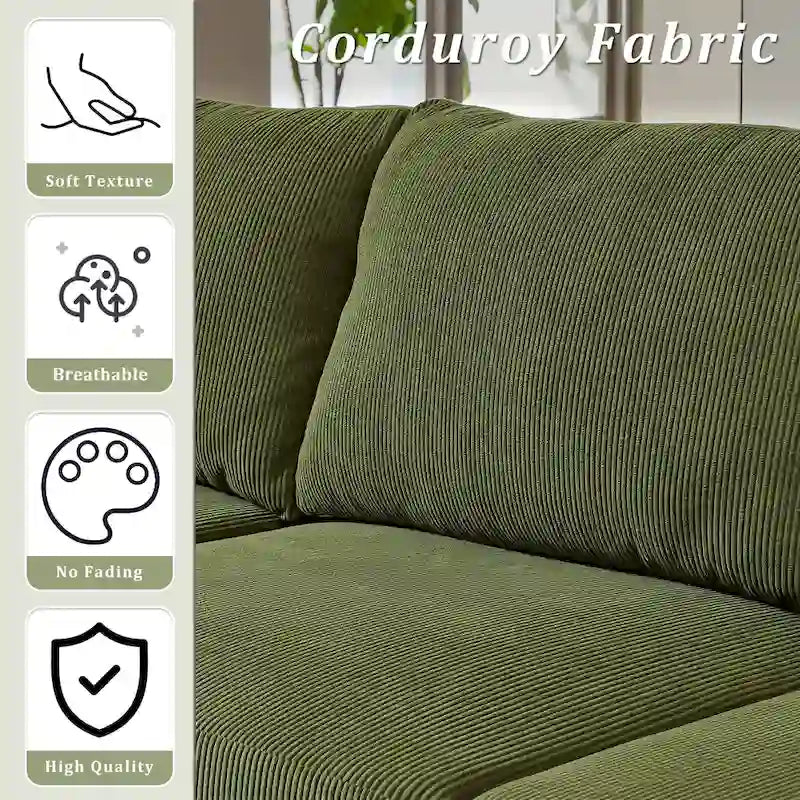 Canapé-lit réversible OVIOS avec coussins moelleux et pieds en métal